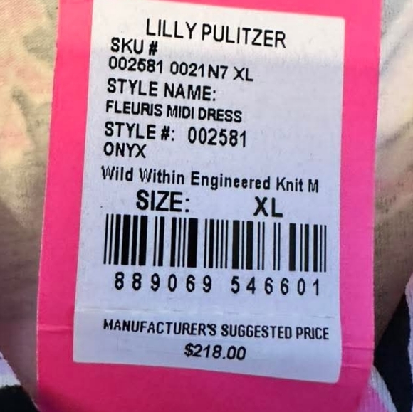 Lilly Pulitzer Size L Fleuris Midi dress VGUC Style Name: Wild Within - Picture 7 of 7